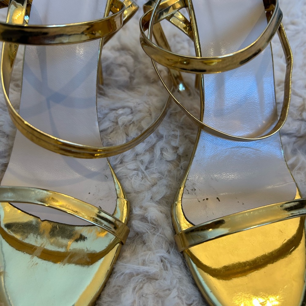 Gold Strappy Heels